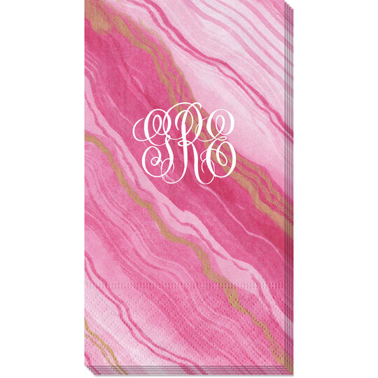 Rose Marble Caspari Guest Towels